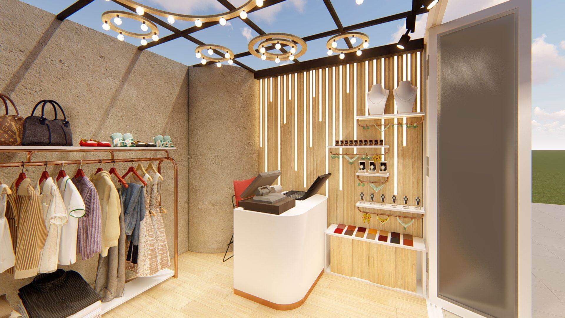 thiết kế shop quần áo nhỏ